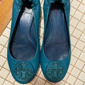 Tory Burch Green/Blue Ballet Flats